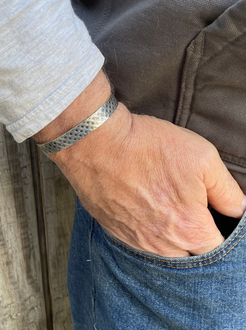 Solid Sterling Silver Cuff Bracelet, Non Binary Silver Cuff Bracelet image 3