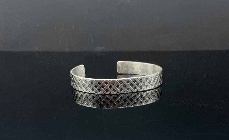 Solid Sterling Silver Cuff Bracelet, Non Binary Silver Cuff Bracelet image 5