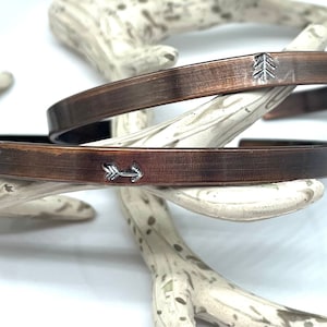 Thin Copper Cuff Bracelets, Women&#39;s large or Men&#39;s size copper bracelets.