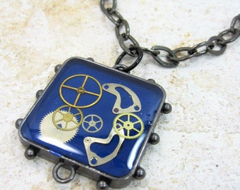 Steampunk Watch Part Pendant Necklace
