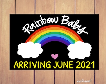 Rainbow Baby Announcement | Pregnancy | Instant Digital Download | Maternity Photo Prop | Customizable | Love