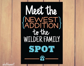 Fur Baby Announcement | Meet the Newest Addition | Family Dog Cat Adoption | Instant Digital Download | Animal Photo Prop | Customizable