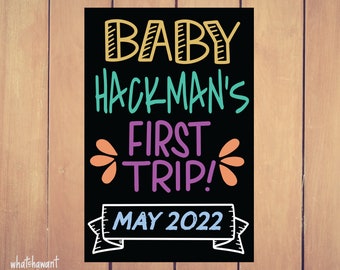 Baby's First Trip | Vacation Pregnancy Announcement | Adoption | Instant Digital Download | Maternity Photo Prop | Customizable | Vacay Babe