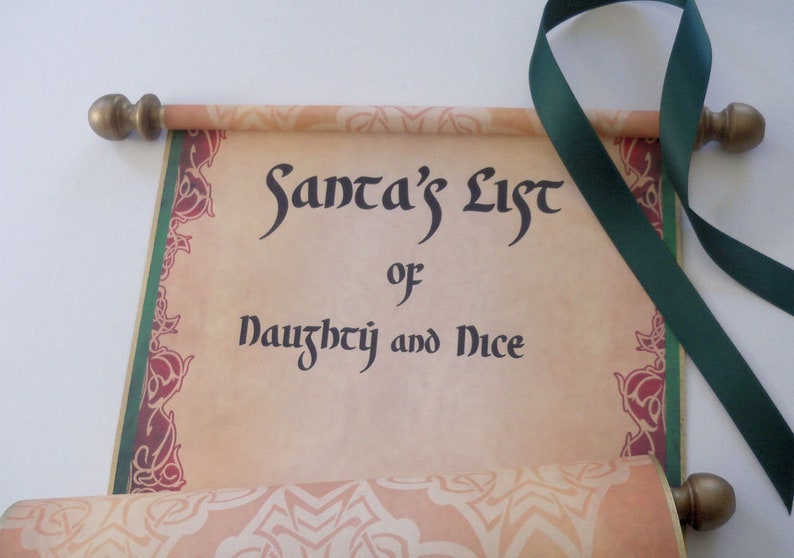 Santa's List of Naughty and Nice Christmas scroll Santa Etsy
