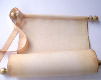 Blank scroll for hand calligraphy, 8x12 inches parchment paper with gold accents
