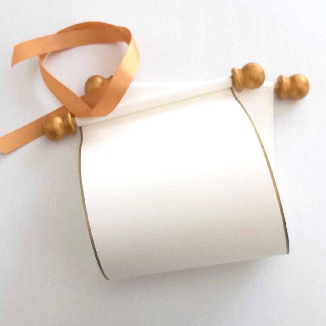 Blank Mini Scroll Set of 2 on Cream 3.5x9