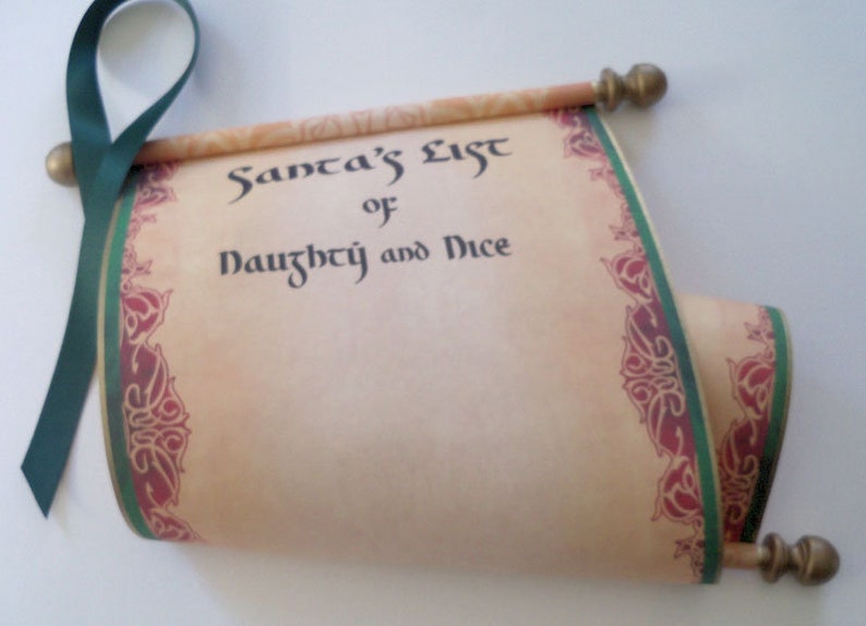 Santa's List of Naughty and Nice Christmas scroll Santa Etsy