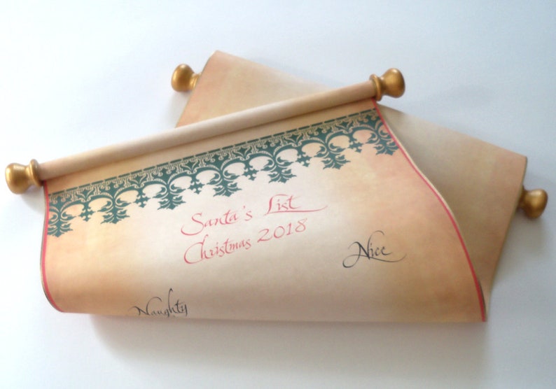 Santa List of Naughty or Nice Christmas scroll Santa Claus Etsy