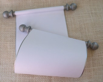 Blank Scroll, Wedding Vows Scroll, Blank Scroll for Handwritten Letter, Scroll with Box, 5x12" paper scroll with silver accents