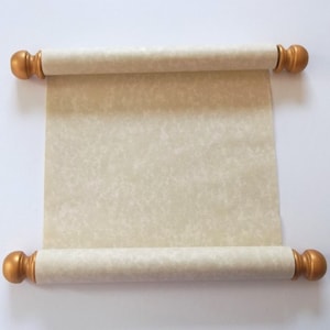 Blank scroll for hand writing personal message, poem, prayer, wedding toast or any other letter, 8x19 inches tan parchment