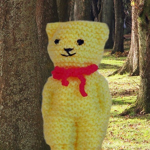 Tiny Teddy Bear, simple knitted teddy bear  pattern