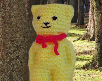 Tiny Teddy Bear, simple knitted teddy bear  pattern