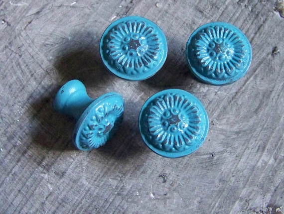 Items similar to Cast Iron Knobs-Dresser Drawer Pulls-Painted Knobs on Etsy