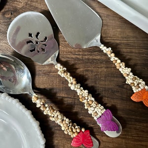 Beaded & Wire Wrapped Three Piece Serving Set
