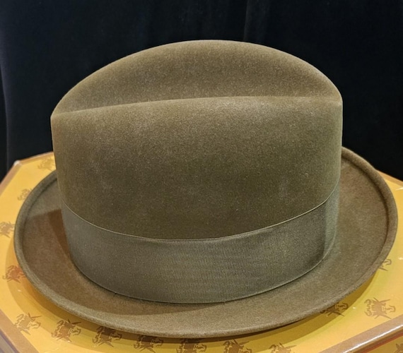 1950s Vintage Green Fedora, Knox Custom, Size 7, John… - Gem