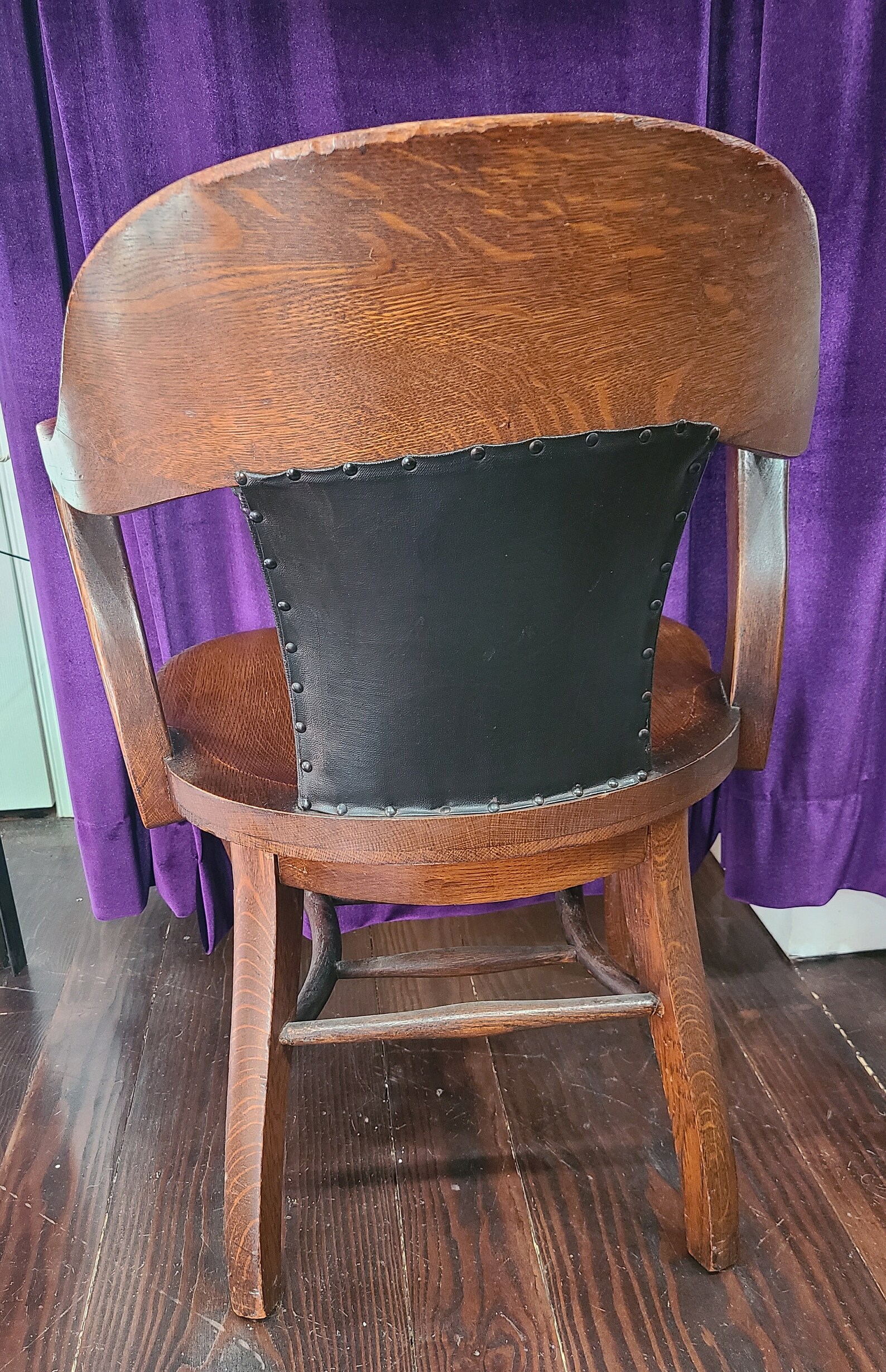 Art Nouveau Quarter Sawn Oak Chair With Leather Insert, Ca 1900 Etsy