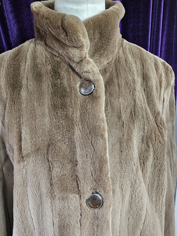 1990s Vintage Sheared Beaver Fur Car Coat, Jacque… - image 2