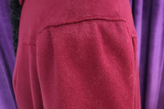 Larger Size Vintage Merlot Fine Wool Coat with Bl… - image 7