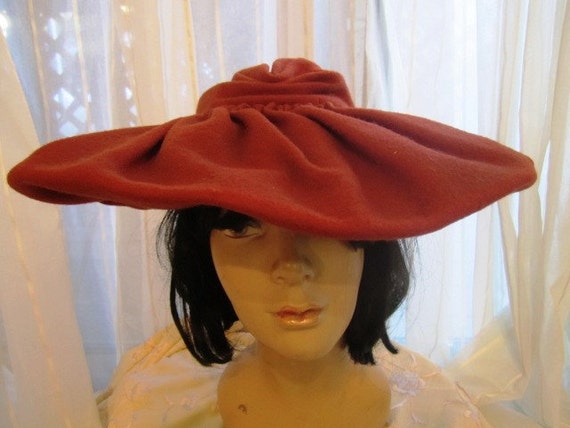 Vintage Rust Wool Picture Hat, ca 1940s - image 2