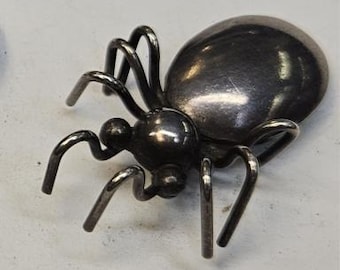 1960s Vintage Native American Sterling Silver Spider Brooch