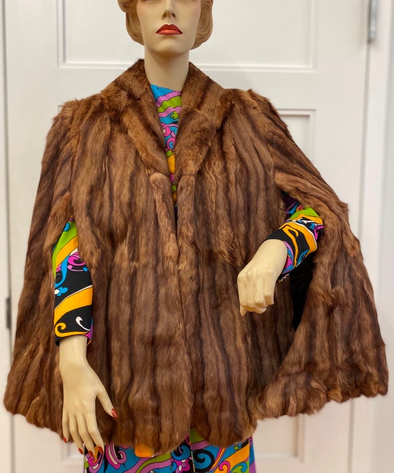 Vintage Muskrat Fur Cape, ca 1930s