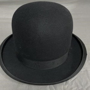 Gangster Era Black Bowler Hat, Dobbs Fifth Avenue, for Warner & Co., Baltimore, ca 1920s