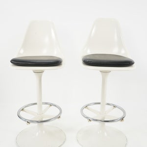 Mid Century Modern Era Black and White Bar with 2 Matching Chairs, Chromecraft, ca 1960s image 6