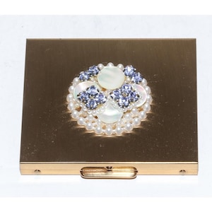 Vintage Bejeweled Compact, Rosalite, Trickettes, Wiesner of Miami, ca 1950s