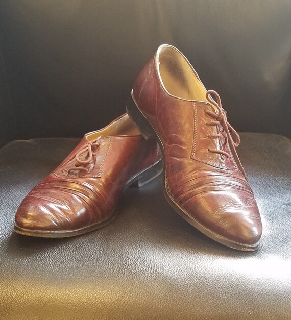 Vintage Pair of Mahogany Leather Men's Shoes, Esca