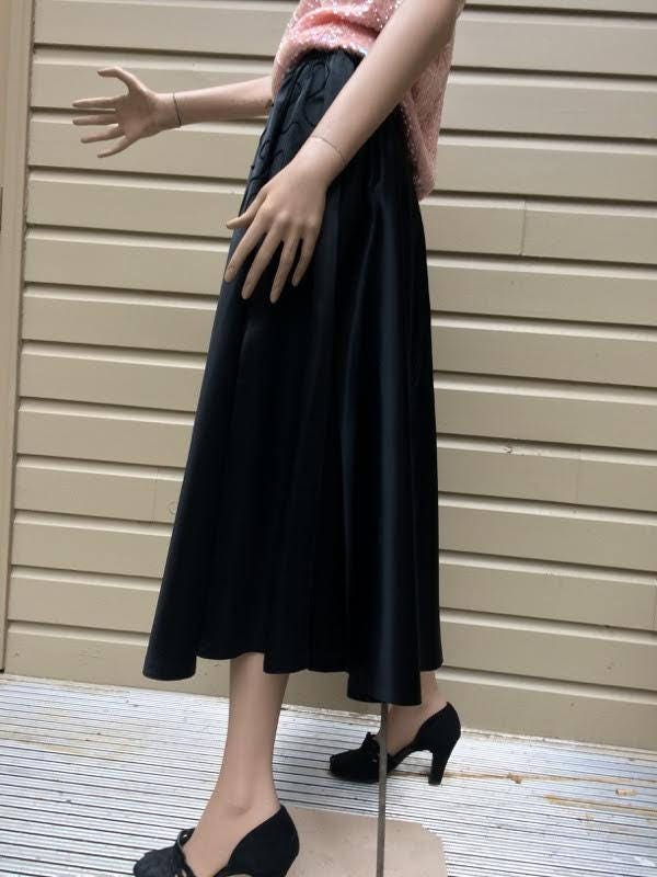 Vintage Black Silk Satin Circle Skirt With Soutache Detail, Ca 1950s - Etsy