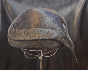 1940s Vintage Asymmetrical Black Velour Hat, William New  display picture 1