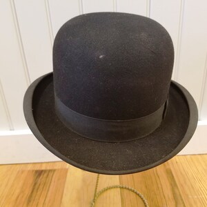 Antique Black Bowler Hat, New Old Stock, George W. Hess & Sons, ca 1920s