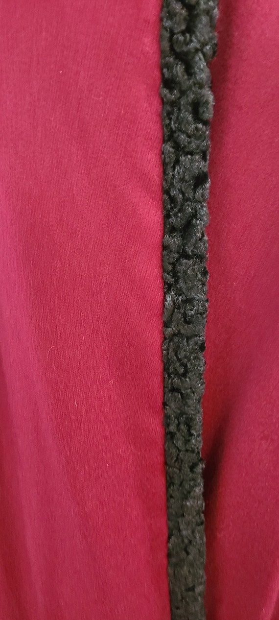Larger Size Vintage Merlot Fine Wool Coat with Bl… - image 4