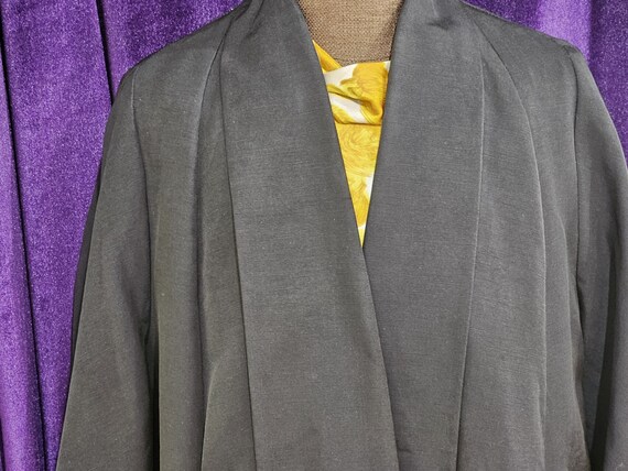 1950s Black Faille wing Coat, Cee-Dee - image 2