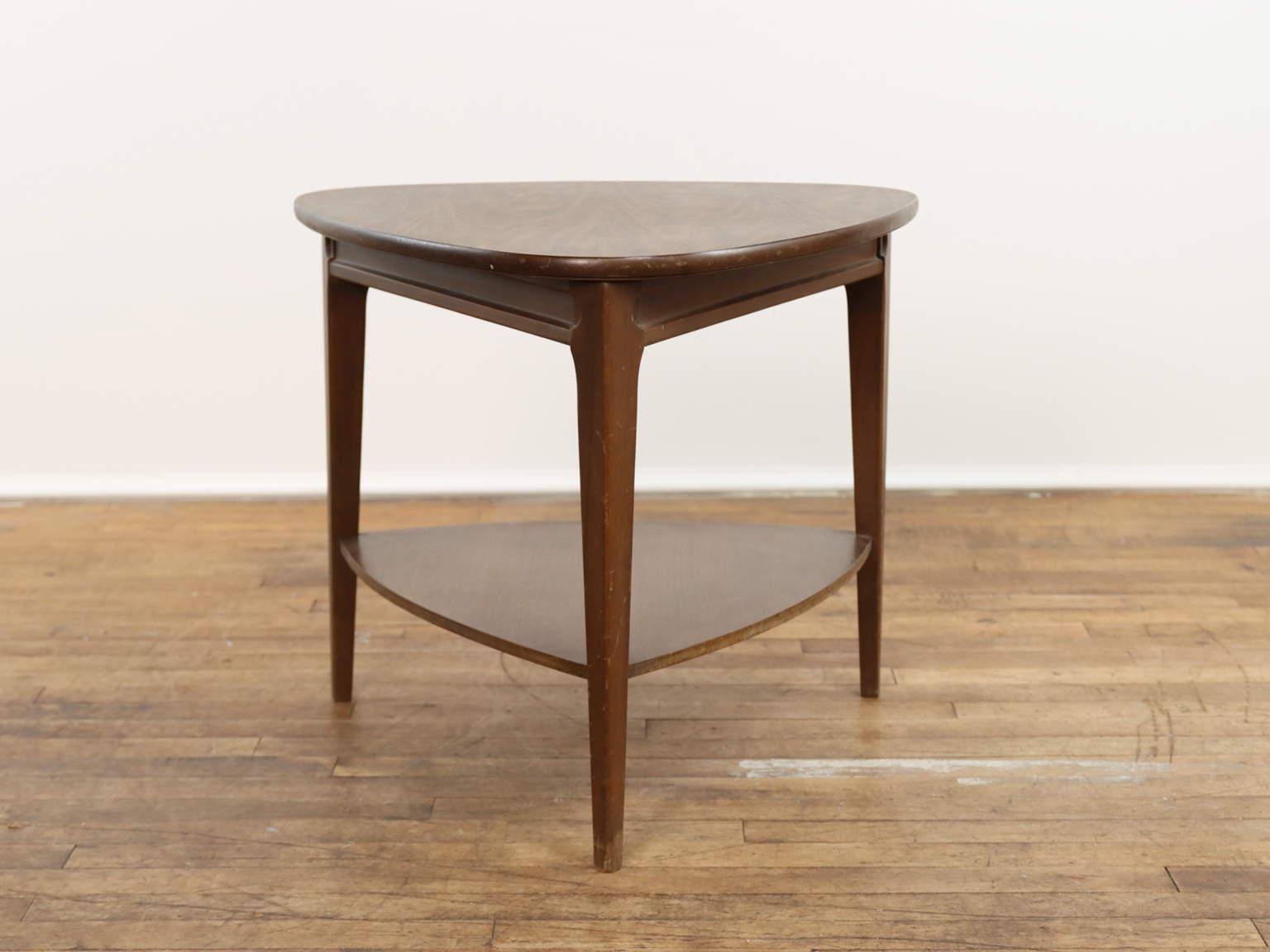 1960s Mid Century Modern Era Walnut Guitar Pick Occasional / Side