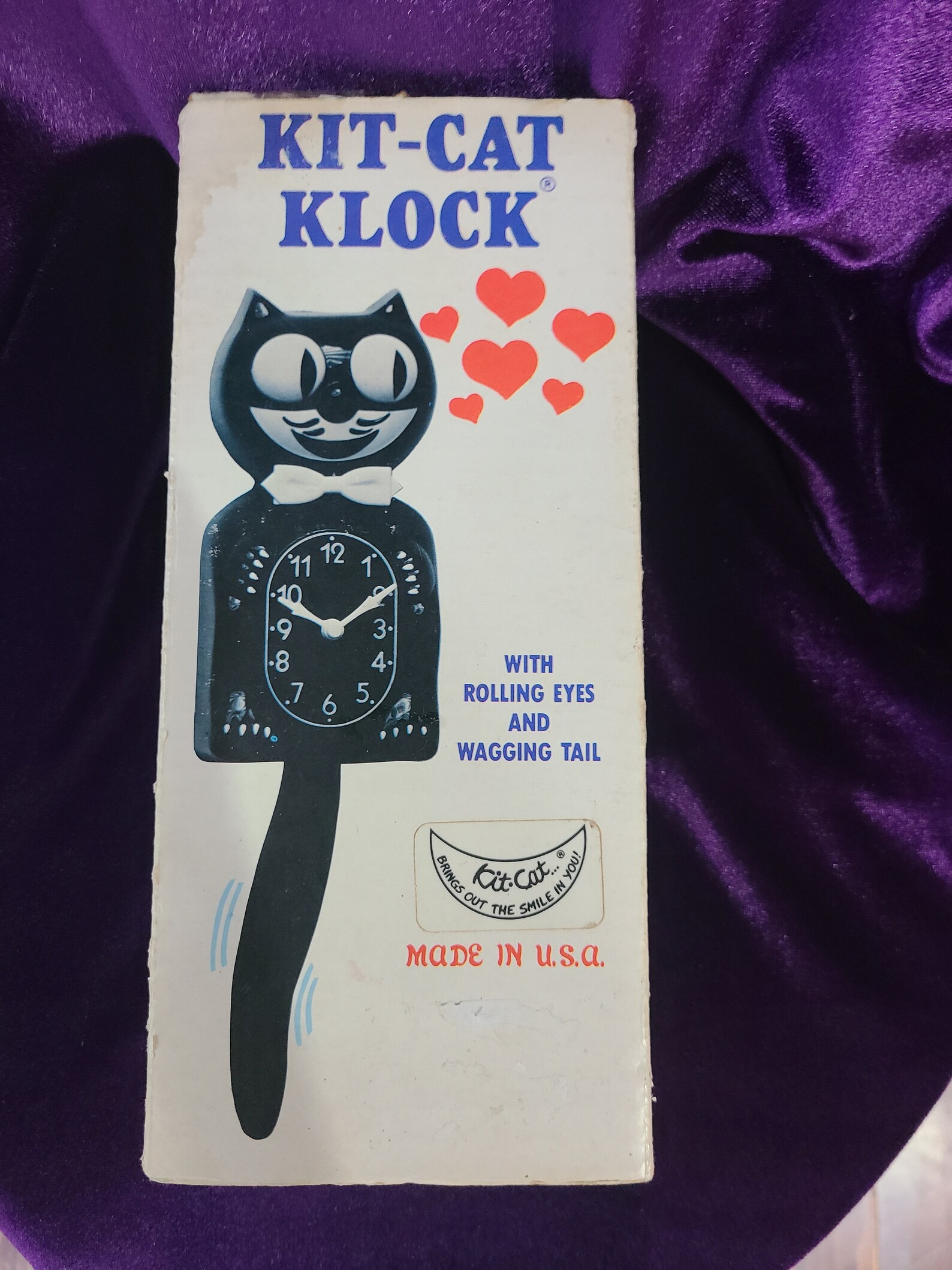 Vintage Black Cat Kit Cat Klock in Original Box ca 1980s Etsy