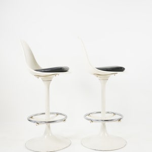 Mid Century Modern Era Black and White Bar with 2 Matching Chairs, Chromecraft, ca 1960s image 9