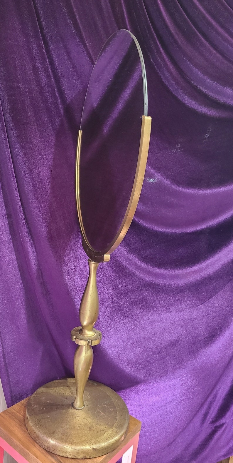 Large Antique 2sided Counter Top Vanity Mirror on Heavy Brass Etsy