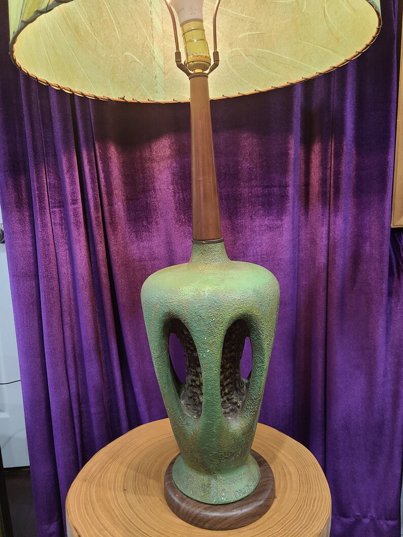 Mid Century Modern Era, Tall Green Lamp, Plasto, Ca 1950s Etsy