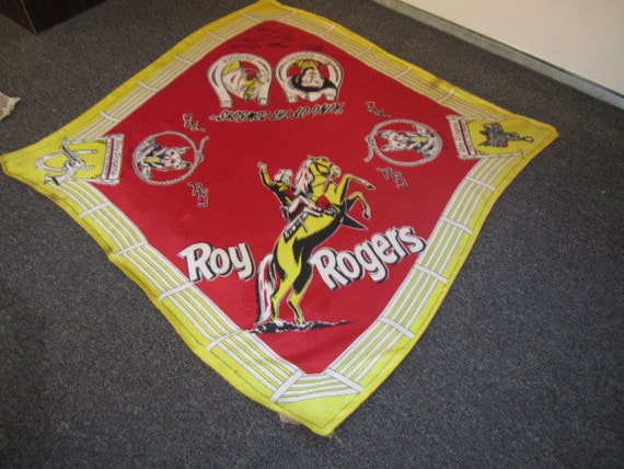 Vintage Roy Rogers and Trigger Scarf, Machine Sig
