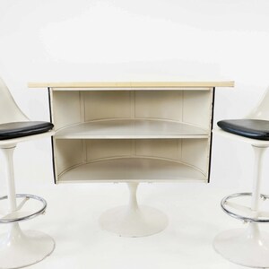 Mid Century Modern Era Black and White Bar with 2 Matching Chairs, Chromecraft, ca 1960s image 2