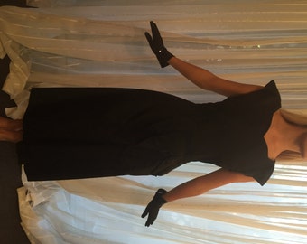 Vintage Black Taffeta Party Dress, ca 1930s