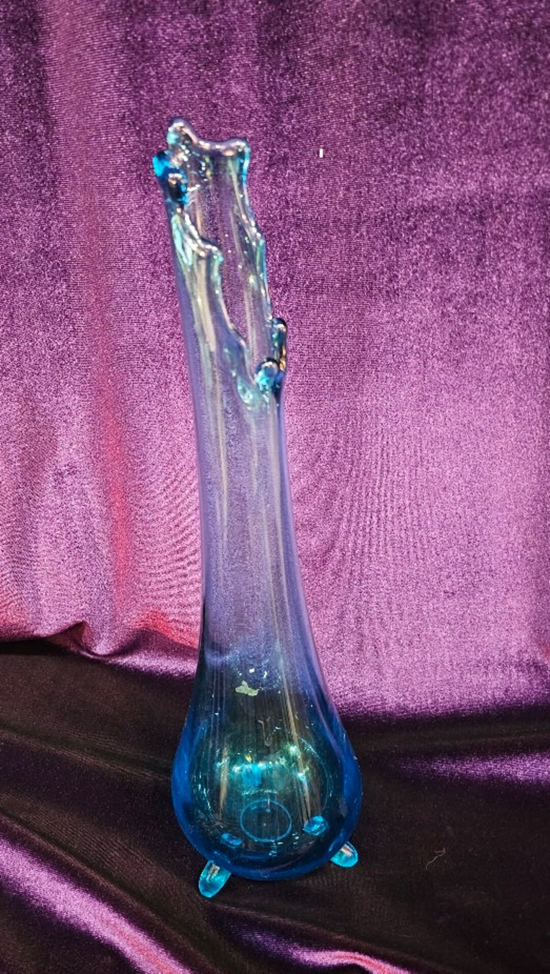 Mid Century Modern Era Footed Turquoise Swung Vase Ca 1960s Etsy