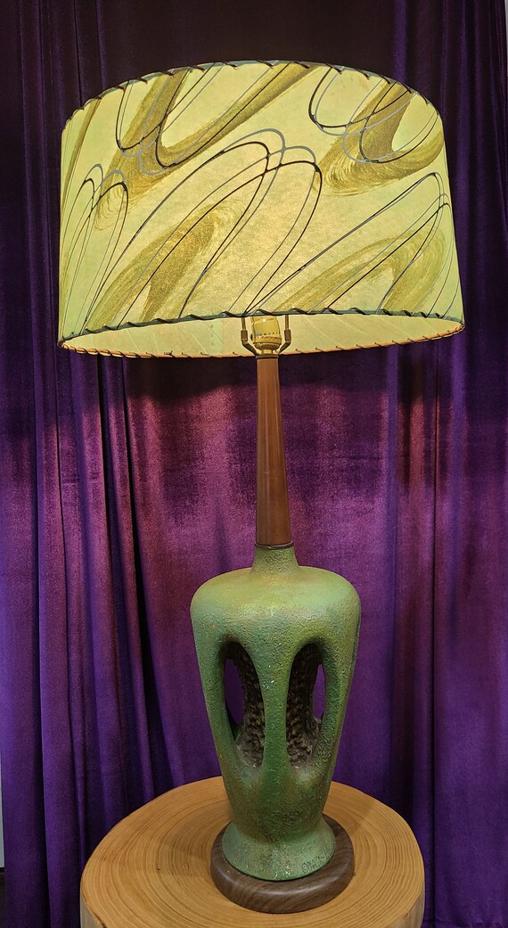 Mid century green lamp deals