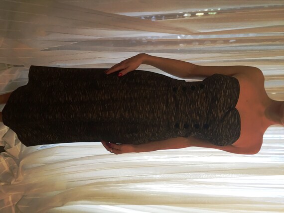 Vintage Gold Lame on Satin Sheath with Black Velve