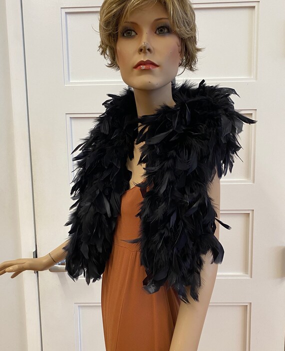 Flapper Era Black Feather Boa, ca 1920s