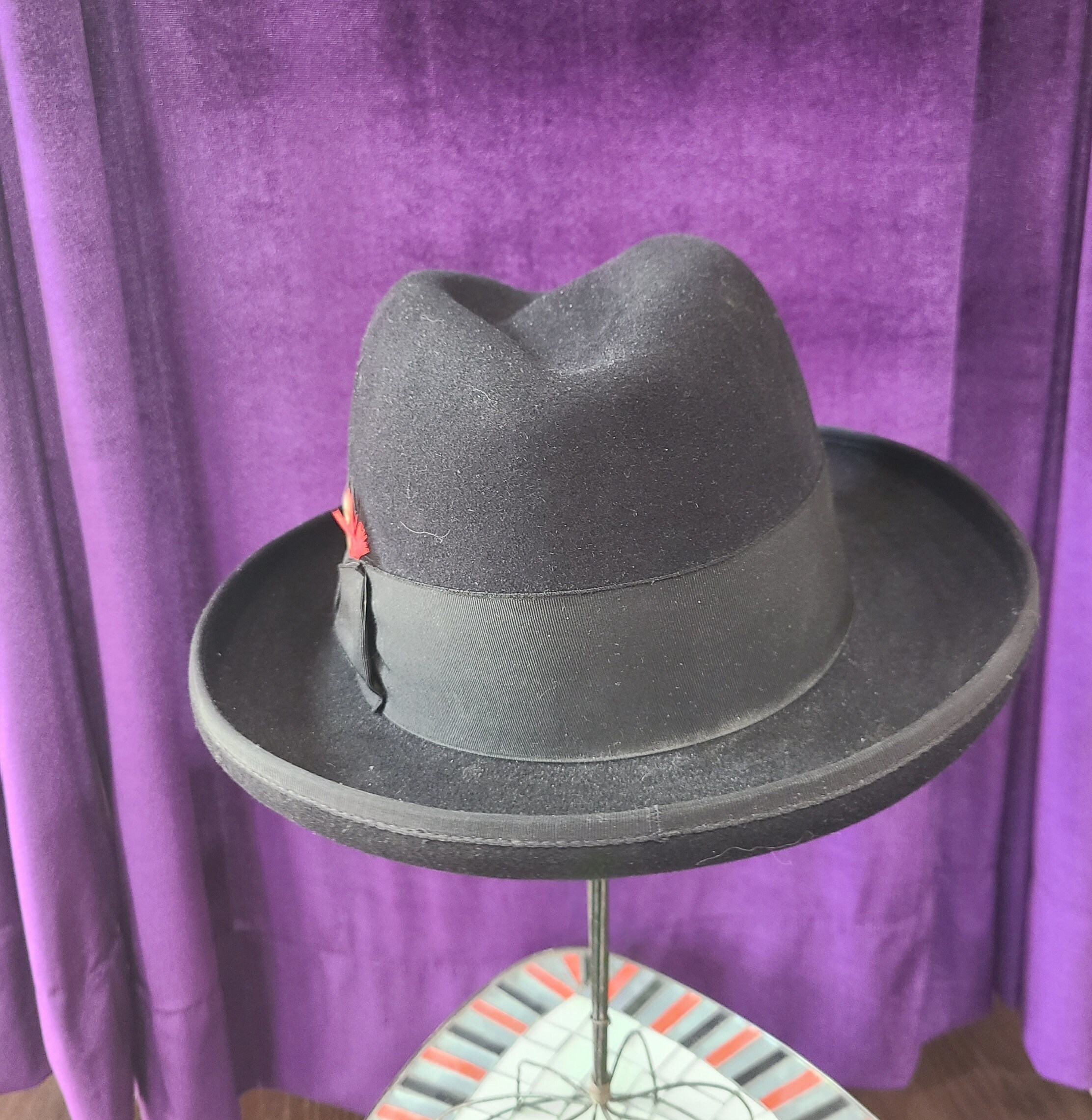 Vintage Black Fur Felt Homburg Hat, Dobbs Anton, Ca 1960s - Etsy Vintage Black Fur Felt Homburg Hat, Dobbs Anton, Ca 1960s - Etsy