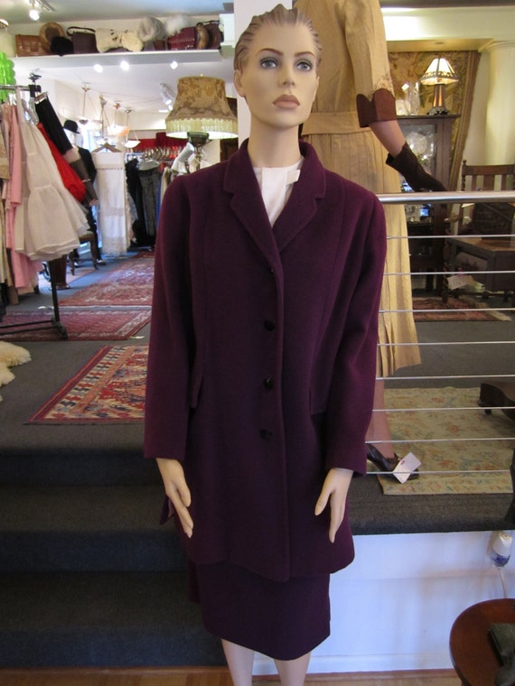 True Purple Wool Walking Suit with Long Pocketed