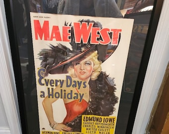 Original Movie Poster, Every Day's a Holiday, Mae West, ca 1930s