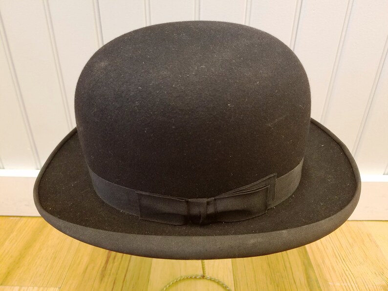 Antique Black Bowler Hat New Old Stock George W. Hess & - Etsy